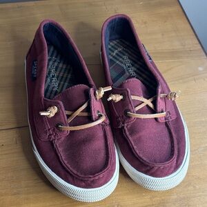 Sperry Women's Maroon Canvas Sneakers